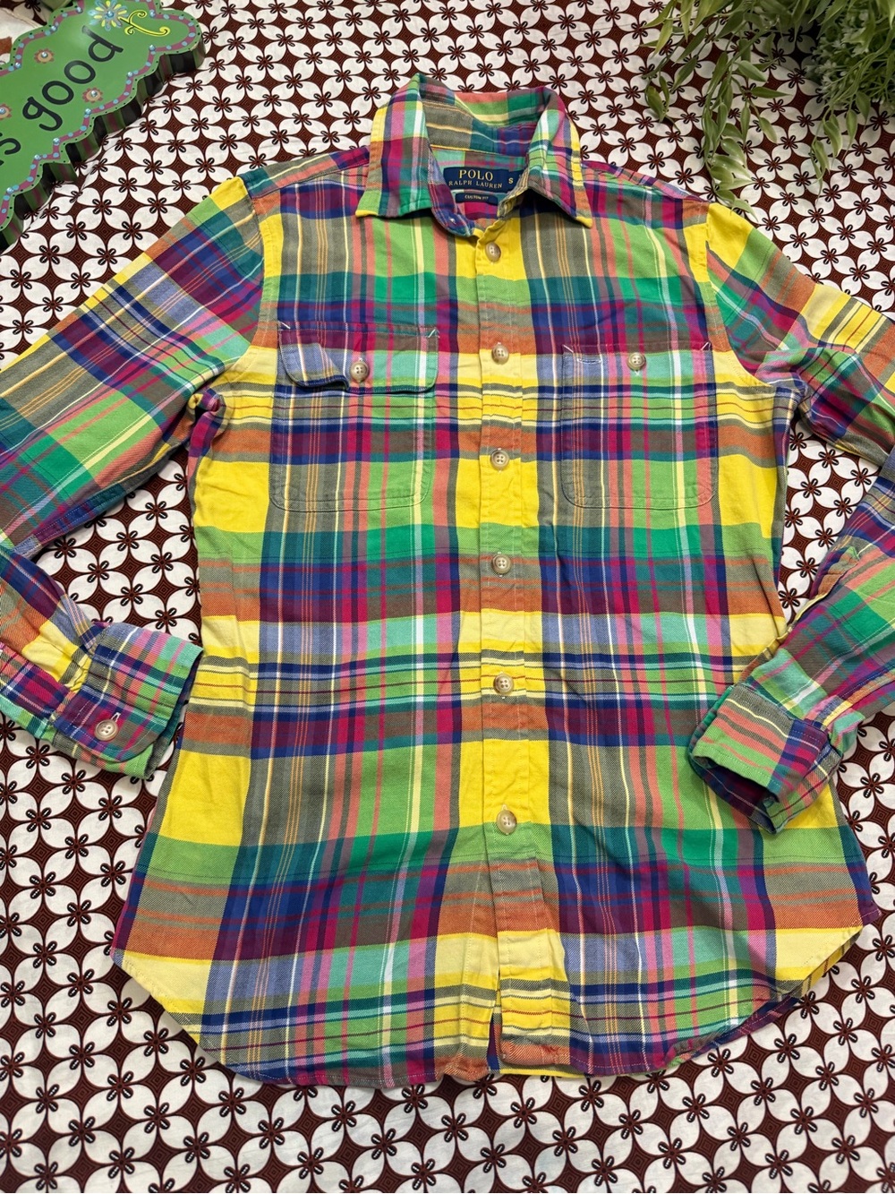 Polo by Ralph Lauren Yellow Multi-Color Plaid shirt